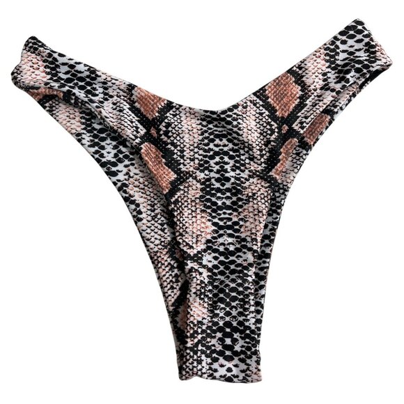 Zaful Black And Orange Snake Print Womens Bikini 2 Pieces Set Sz M - New - Picture 9 of 11